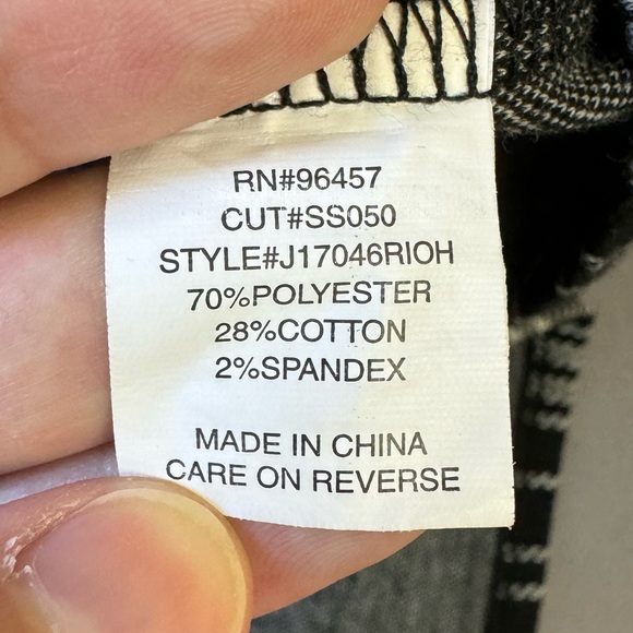 Stitch & Pine top women medium cotton blend chiffon plaid cropped tank black - Picture 4 of 8